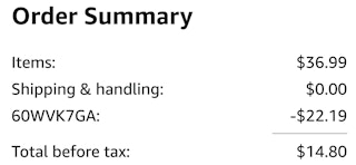 a screenshot of an amazon promo code being applied at checkout