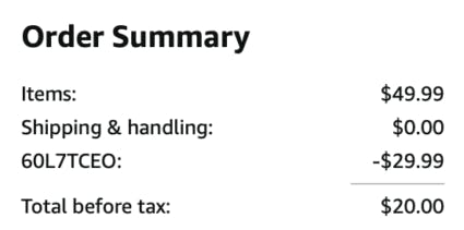 A screenshot of the total