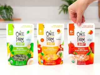 a person holding a pouch from once upon a farm