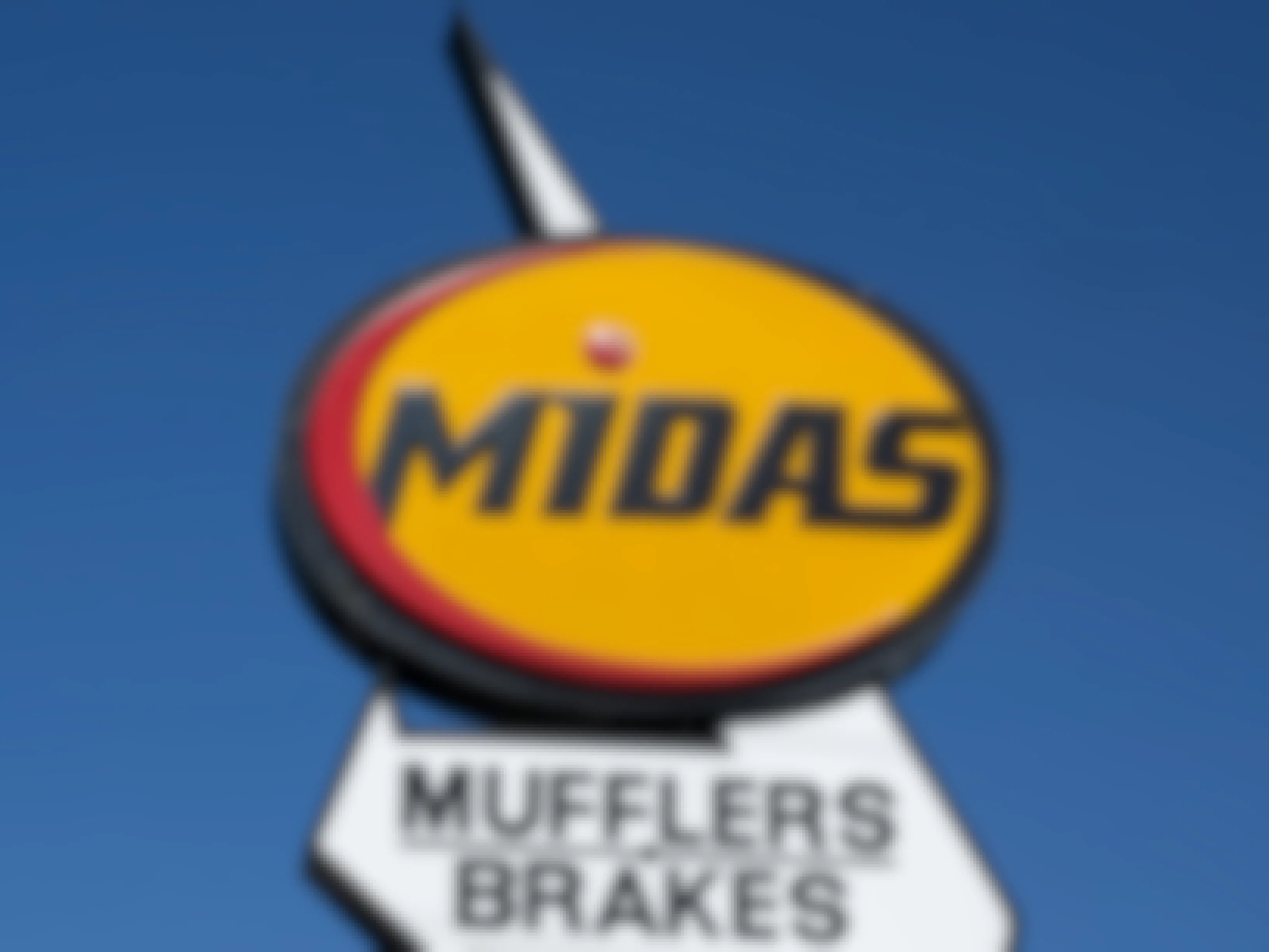 A Midas auto shop sign