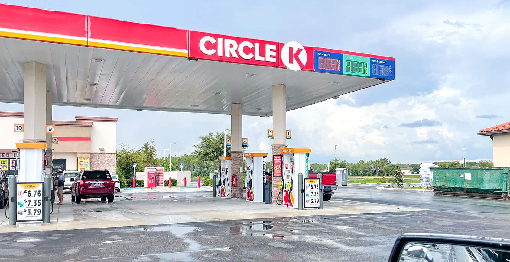 A Circle K Gas station pump pavillion
