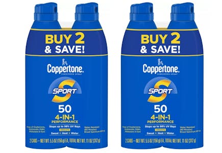 2 Coppertone Sunscreen Twin Pack