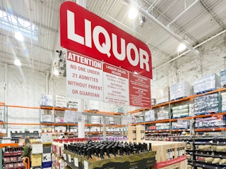 costco liquor store sign in store