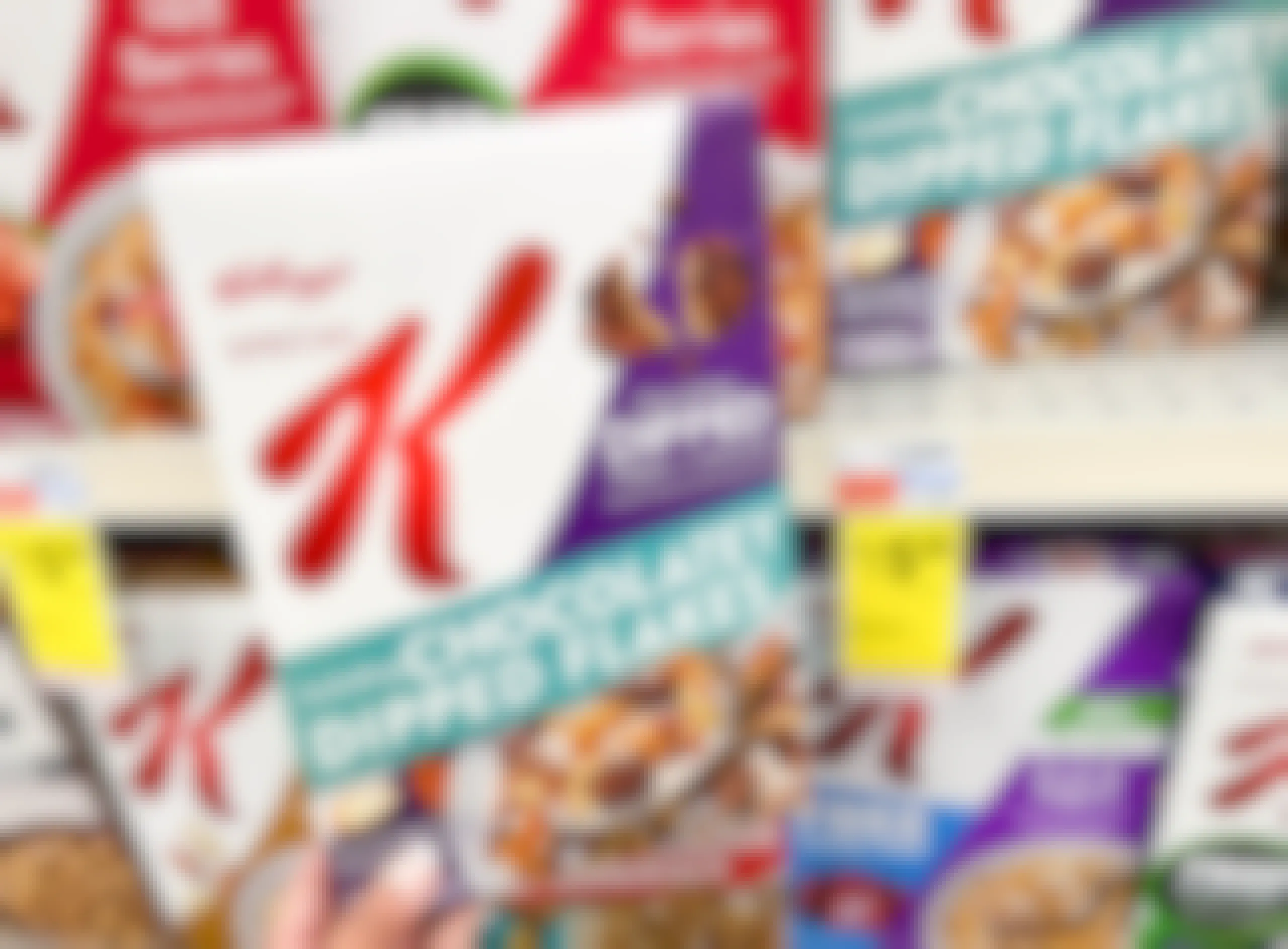 hand holding box of Special K cereal next to sales tag