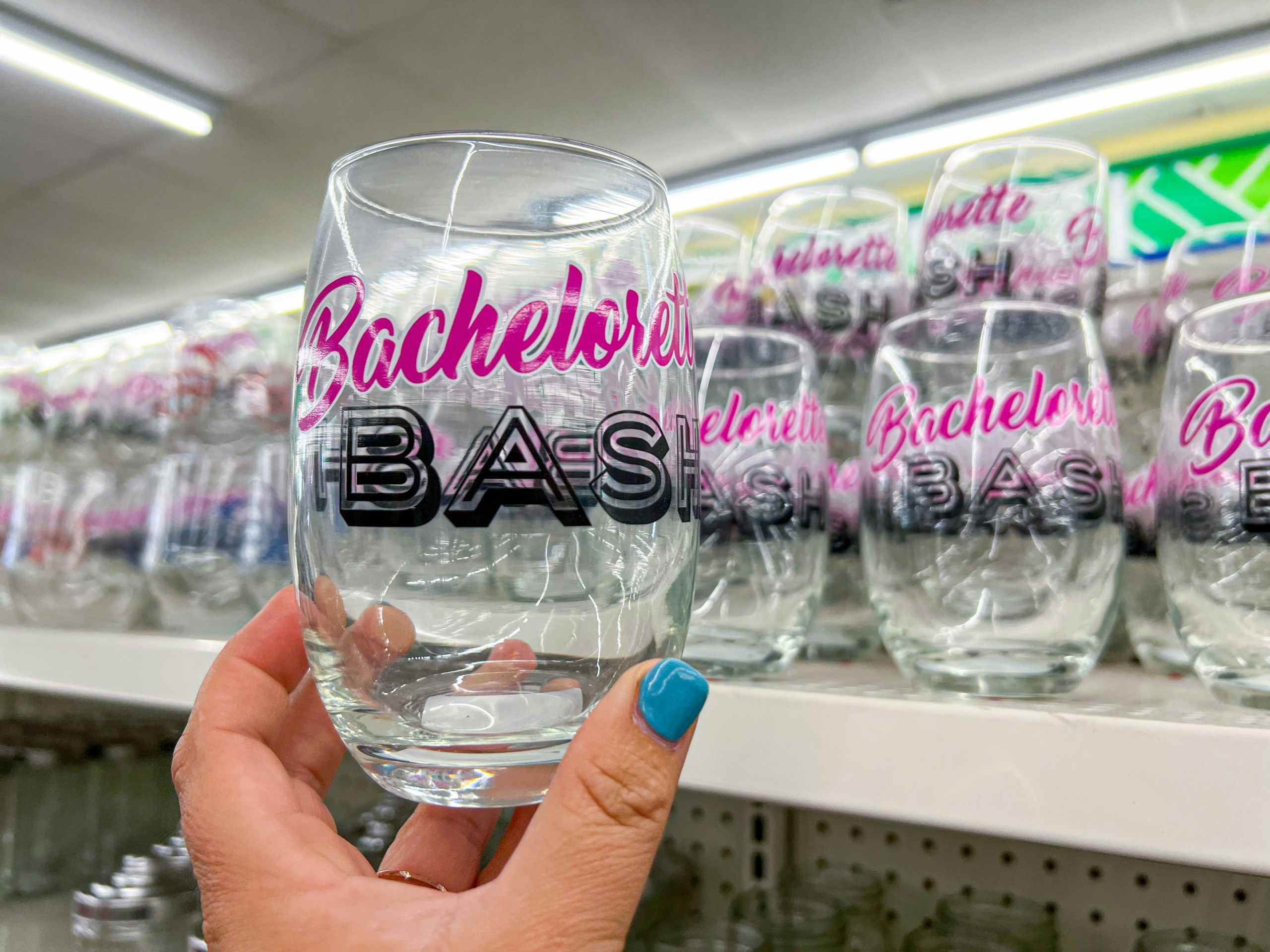 bachelorette bash stemless wine glass