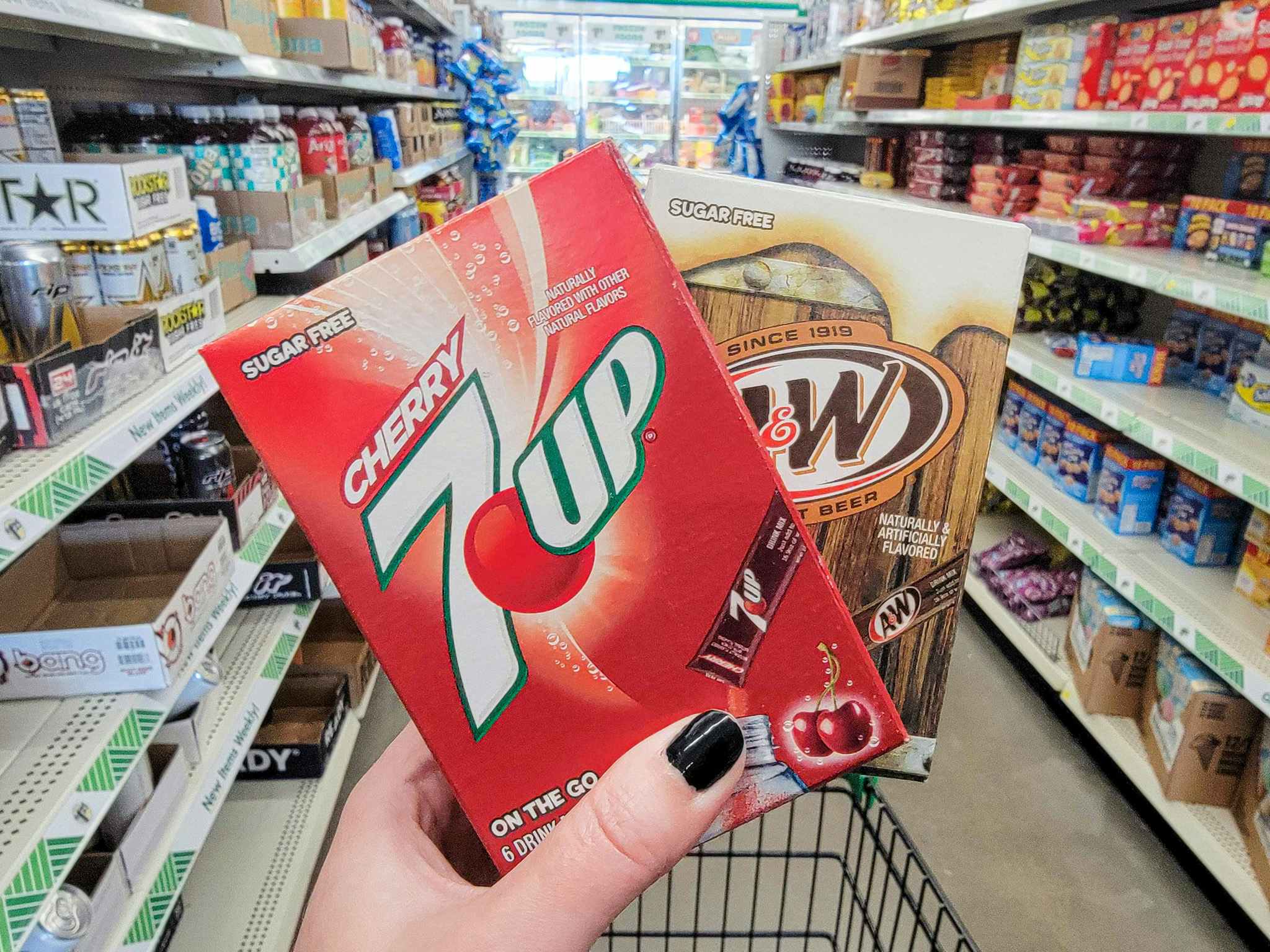 cherry 7up & aw root beer drink mixes