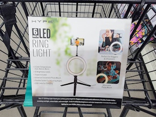 6 inch led ring light in a cart