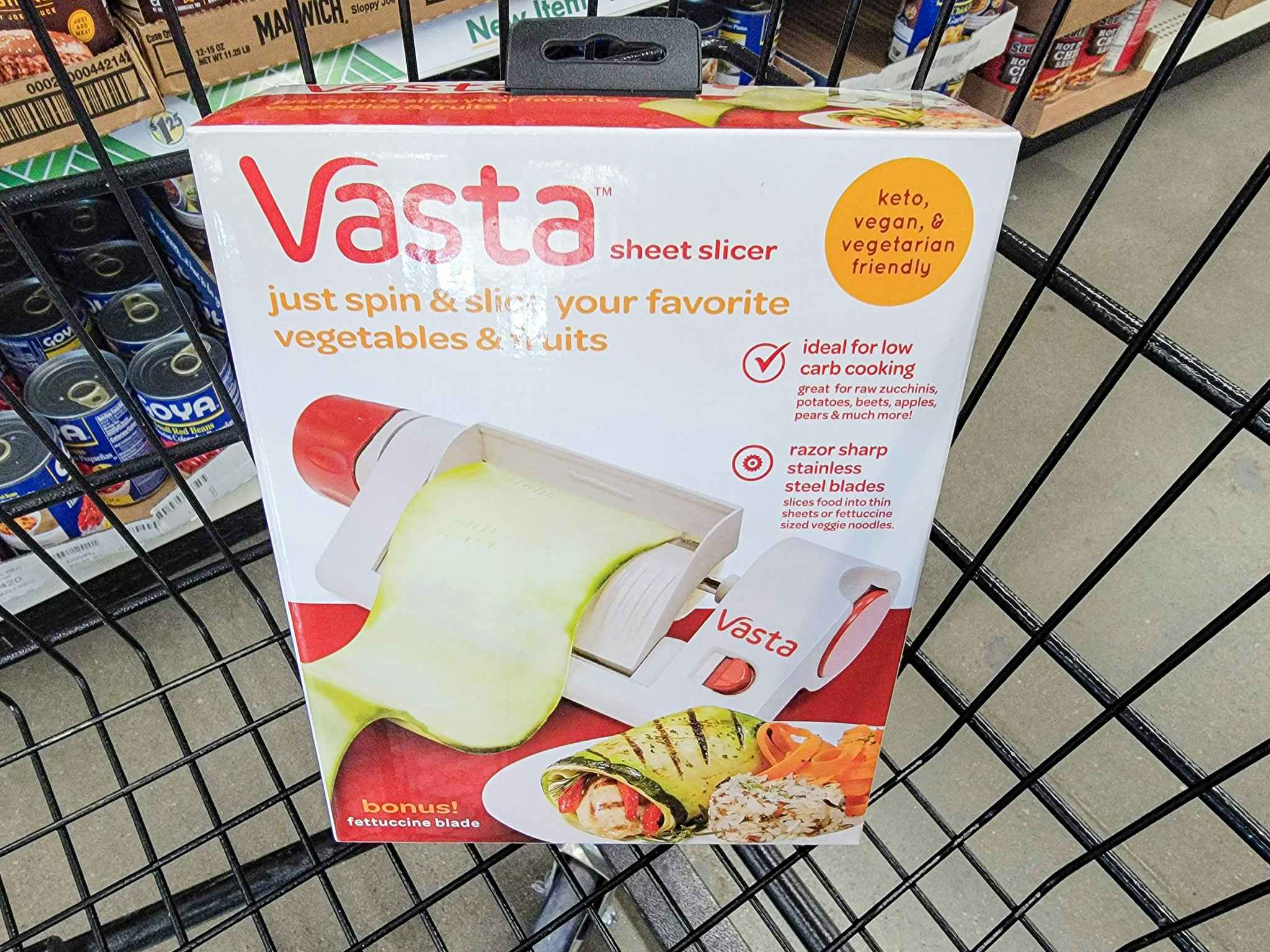 vasta sheet slicer in a cart