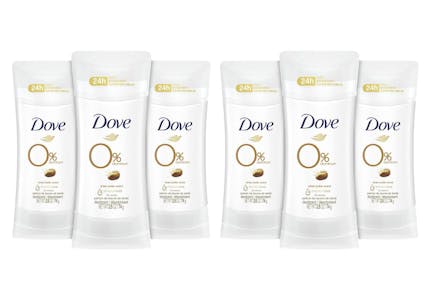 6 Dove Aluminum-Free Deodorant Sticks