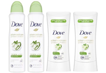 4 Dove Deodorant — $2.07 Each