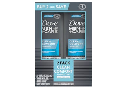 Walmart: Dove Men+Care Body Wash 2-Pack