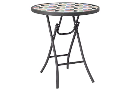 Glass Tabletop Patio Accent Table in 3 Colors