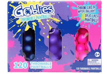 Goblies Throwable Paintballs 120-Count Set in 3 Color Options