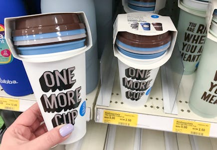 3-Pack Reusable Coffee Cups with Lids