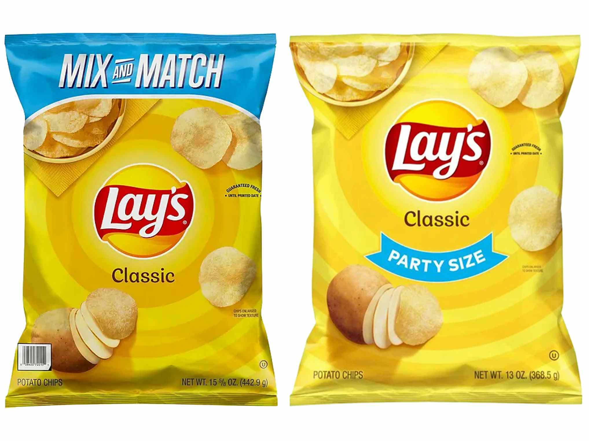 lays classic and mix and match potato chip bags side by side