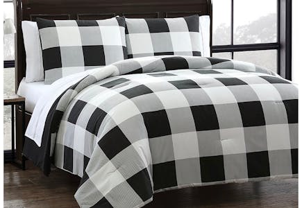 Black & White Plaid 7-Piece Comforter Set