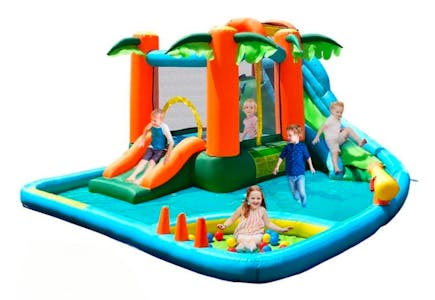 Inflatable Jungle Bounce House with Pool