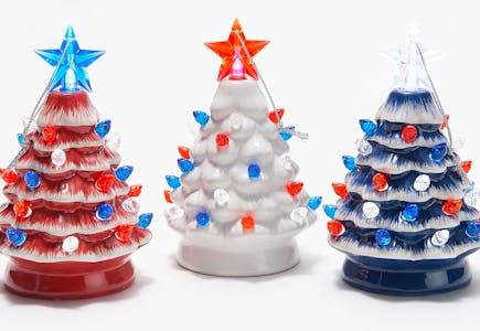 Set of 3 Christmas Tree Patriotic Decor
