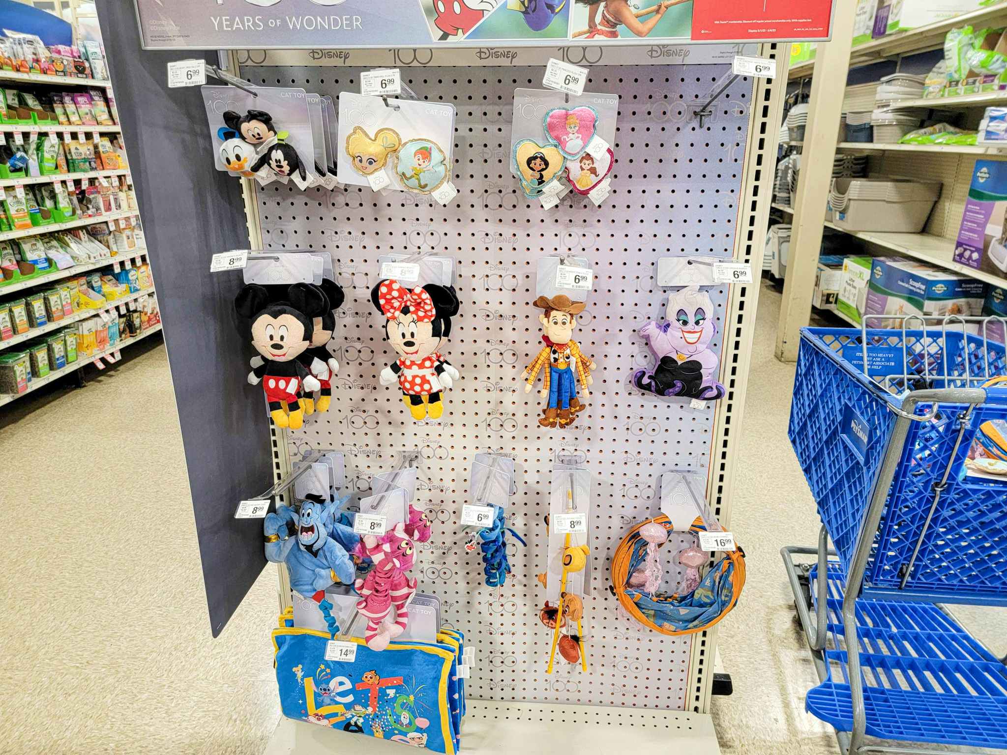 display of disney cat toys