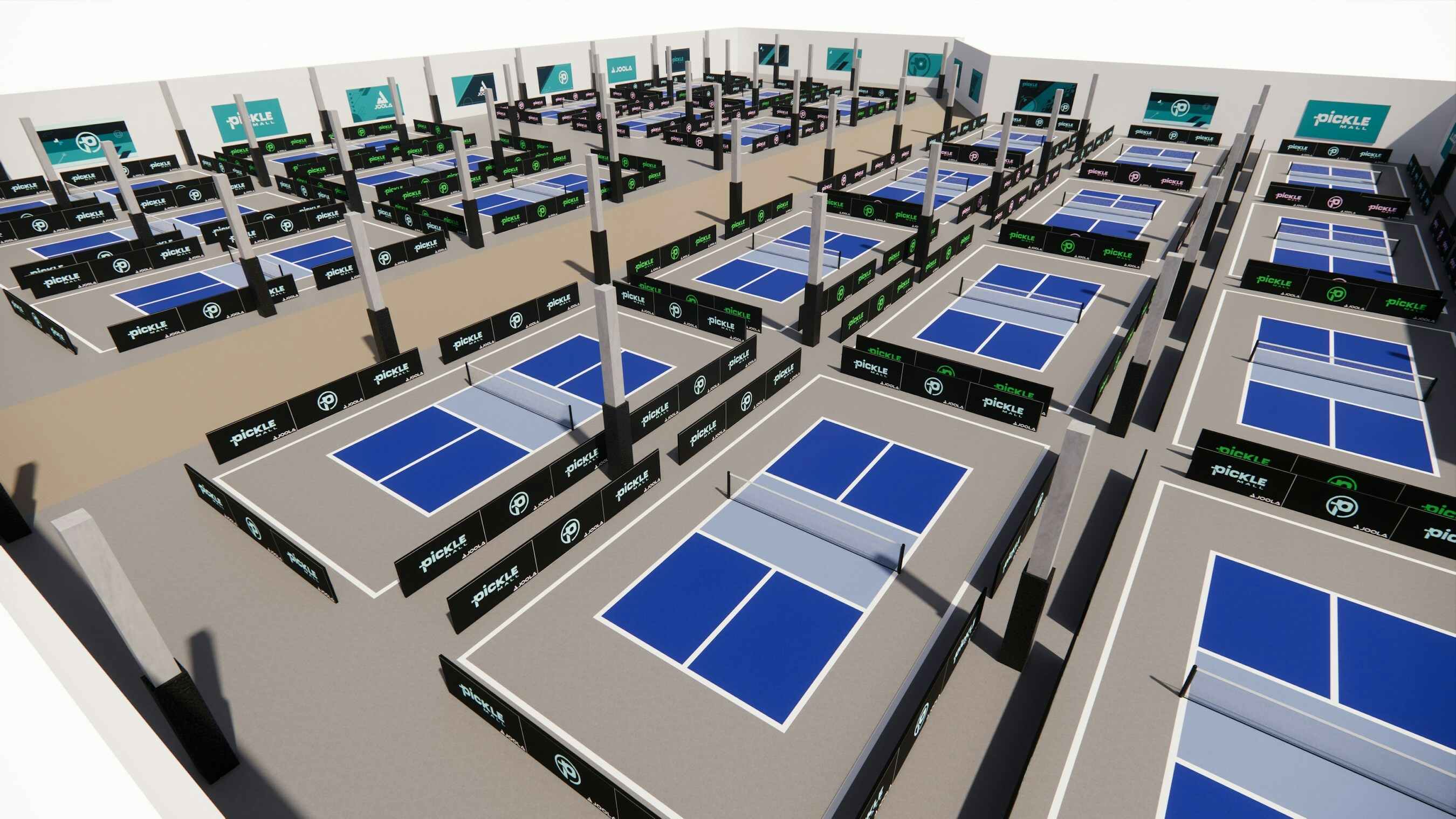 Picklemall mock-up of their upcoming Tempe pickleball facility