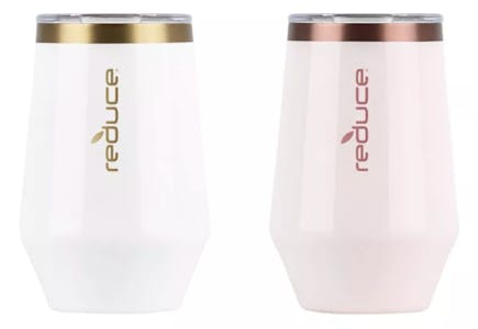 Dual Wall Insulated Wine Tumbler With Lids Set of 2