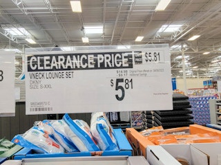 clearance sign for 5.81 ladies pj sets
