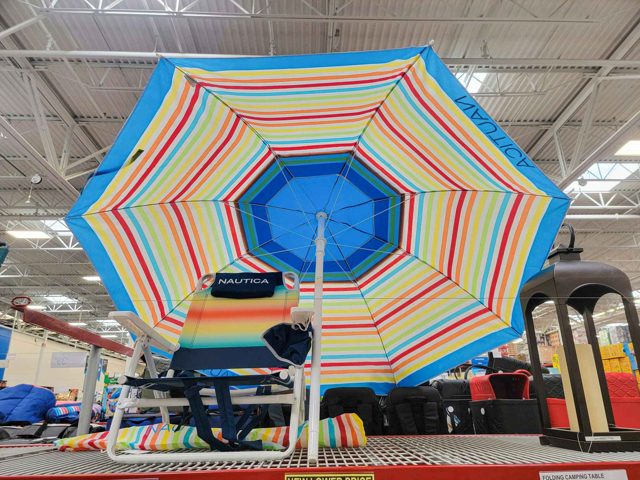 rainbow printed beach umbrella