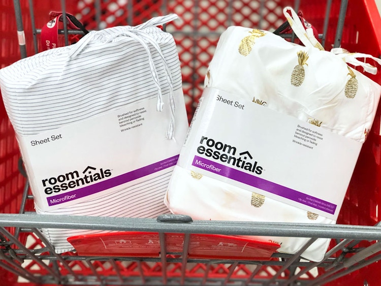 target microfiber sheets in a target cart