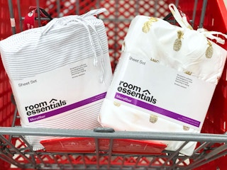 target microfiber sheets in a target cart