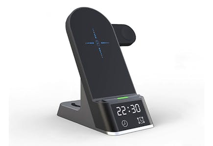 Wireless 6-in-1 Alarm Clock Charger