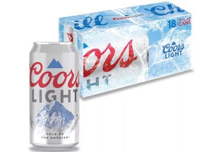 Coors Light Beer, 18 ct