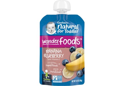 Gerber Banana Blueberry Baby Food Pouch, 3.5 oz