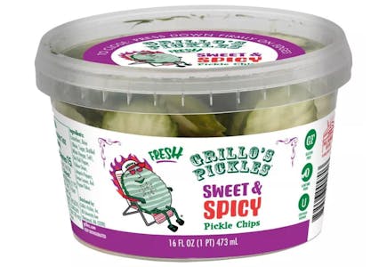 Grillo's Sweet & Spicy Pickle Chips, 16 oz