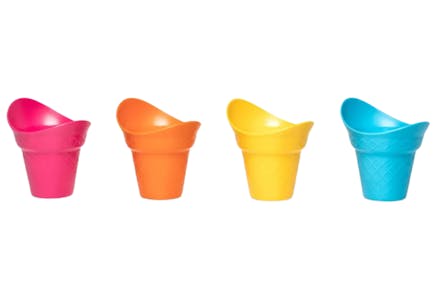 Sun Squad Plastic Ice Cream Scoop Cones, 4 Piece