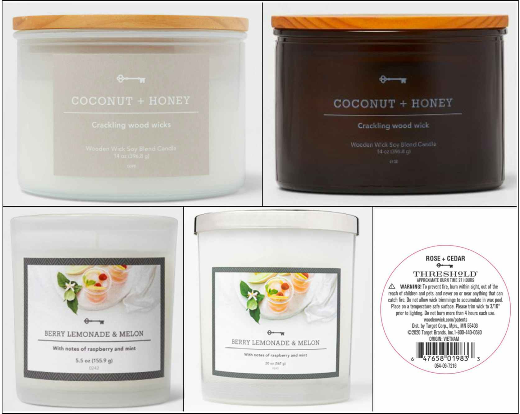 A few examples of the kinds of Threshold candles recalled in the Target candle recall.