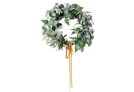 Wild Eucalyptus & Olive Leaf Ribbon Wreath