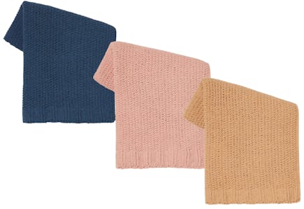Solid Chenille Knit Throw Blankett in 5 Colors