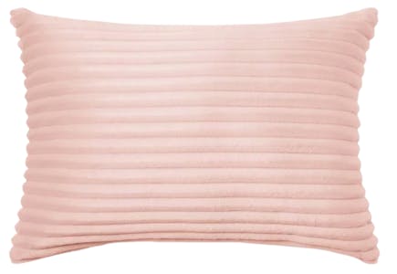 Oblong Cut Plush Decorative Throw Pillow in Cream or Blush