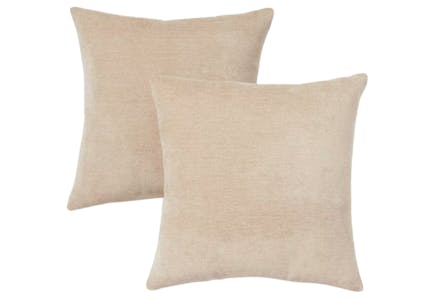 2-Pack Chenille Square Throw Pillows