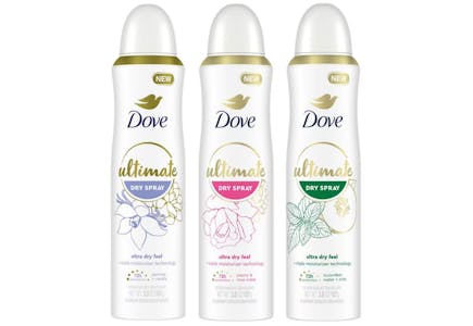 3 Dove Ultimate Dry Spray