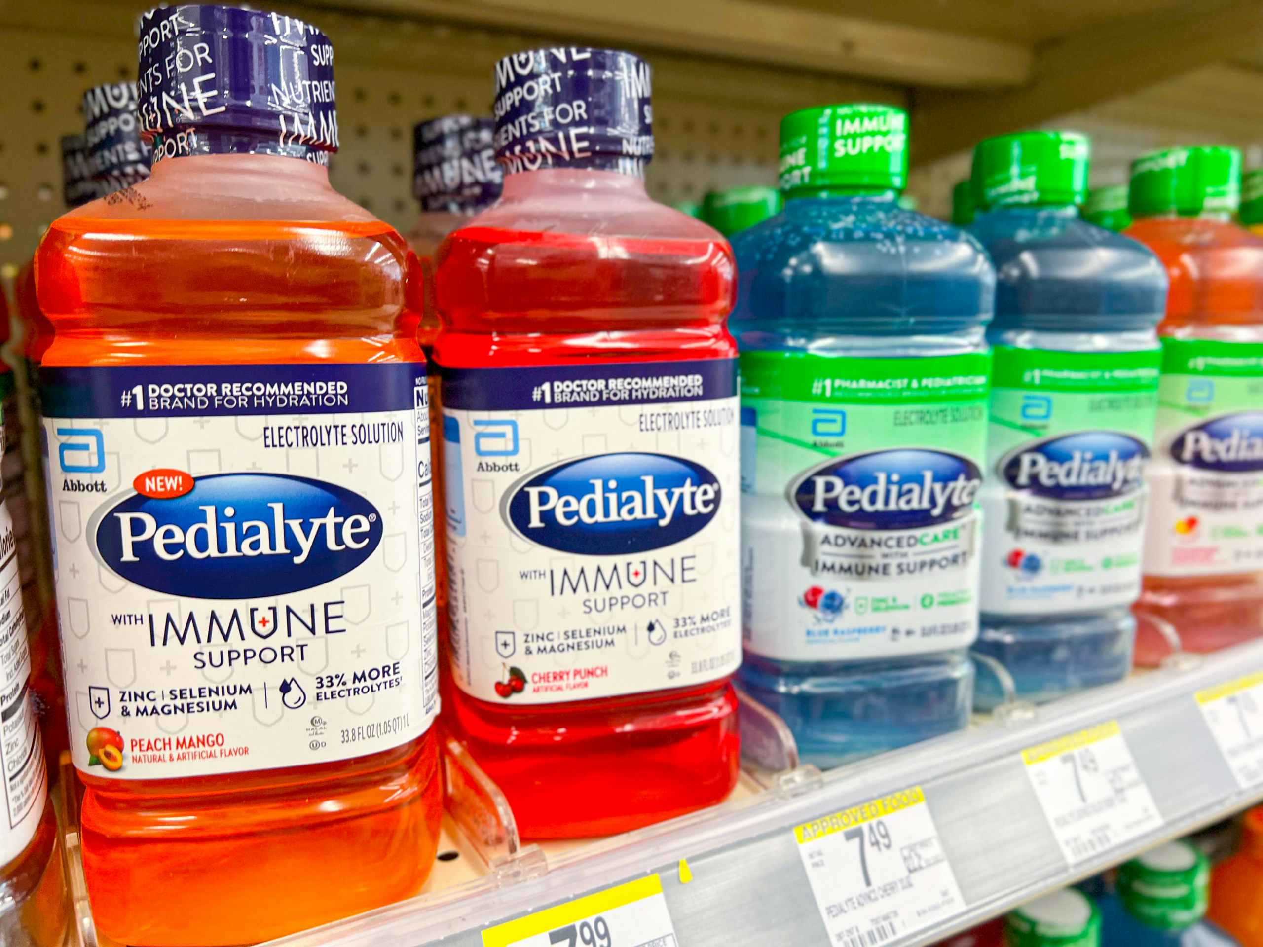 pedialyte immune support liter bottles