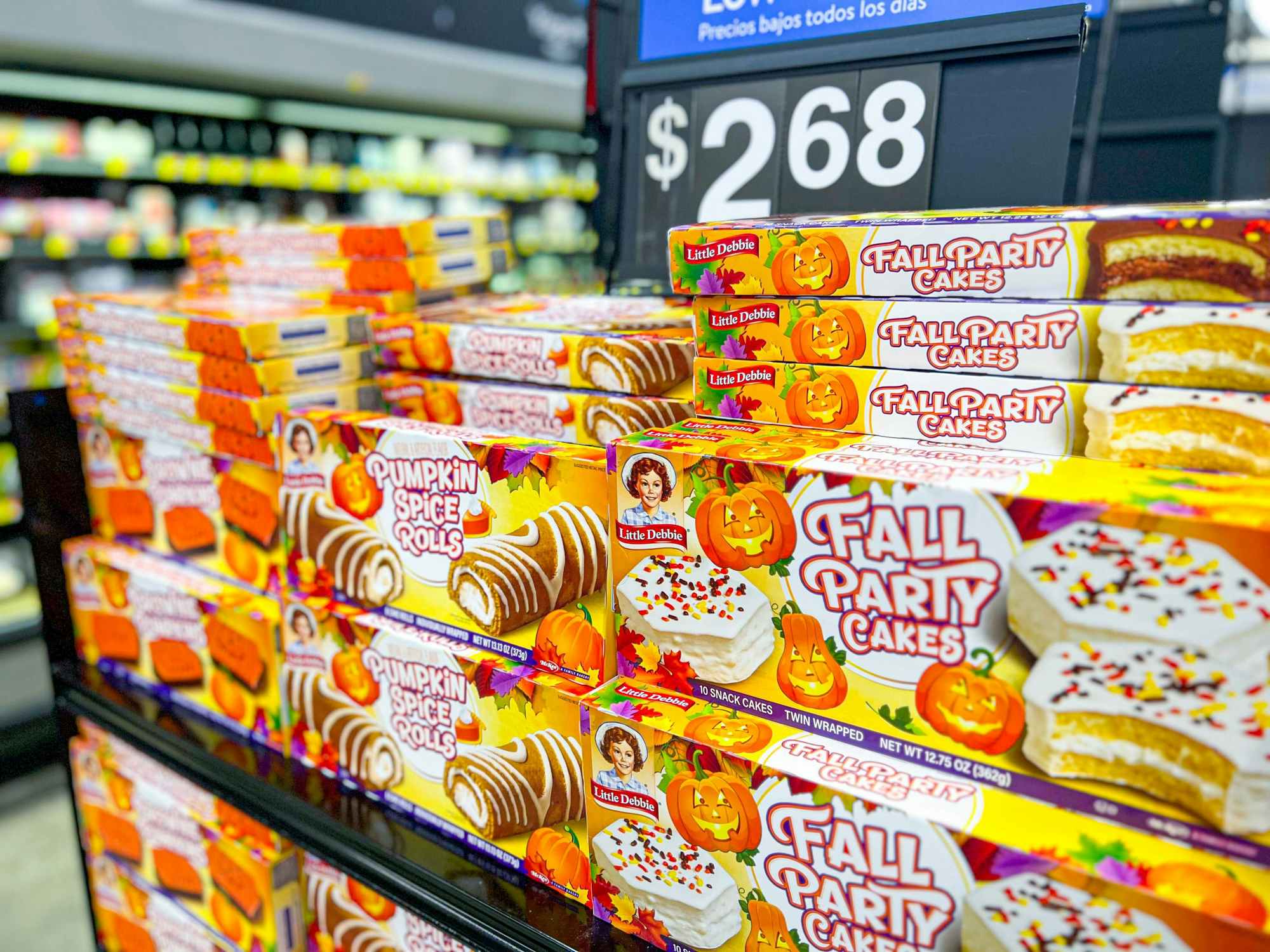 the display of Little Debbie fall treats at Walmart