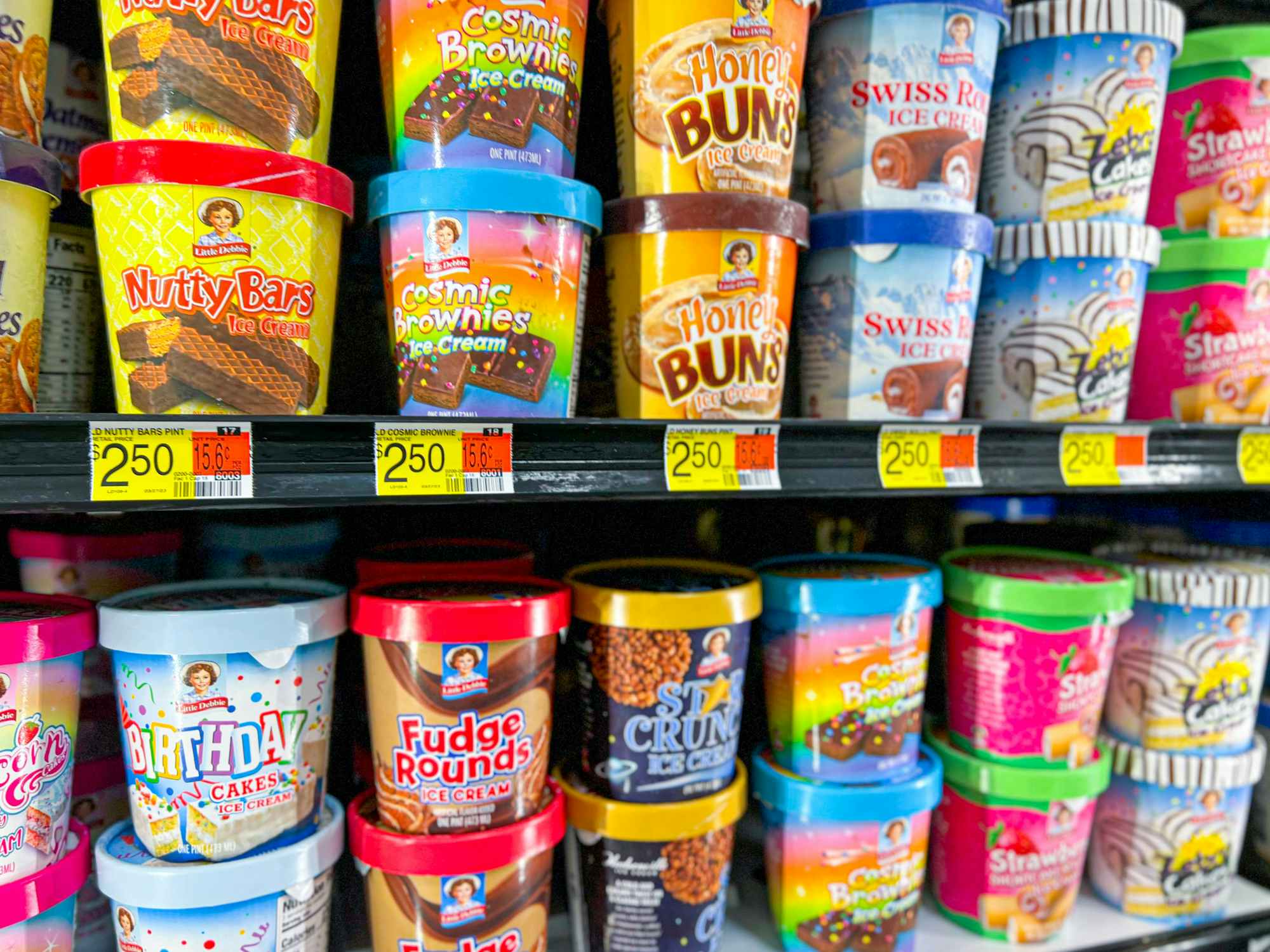 Little Debbie dessert flavored ice cream pints at Walmart