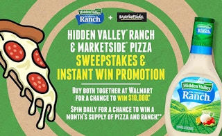 hidden valley ranch and marketplace pizza official sweepstakes promo graphic