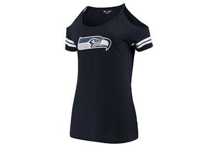 Seattle Seahawks Cold-Shoulder T-shirt