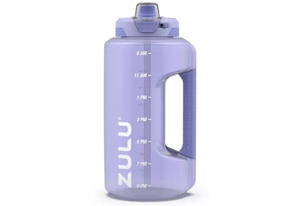 64-Ounce Water Bottle with Time Markings and One Touch Flip Lid