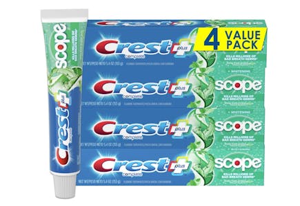 3 Crest + Scope Toothpastes