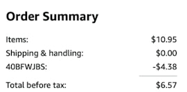 A screenshot of the total