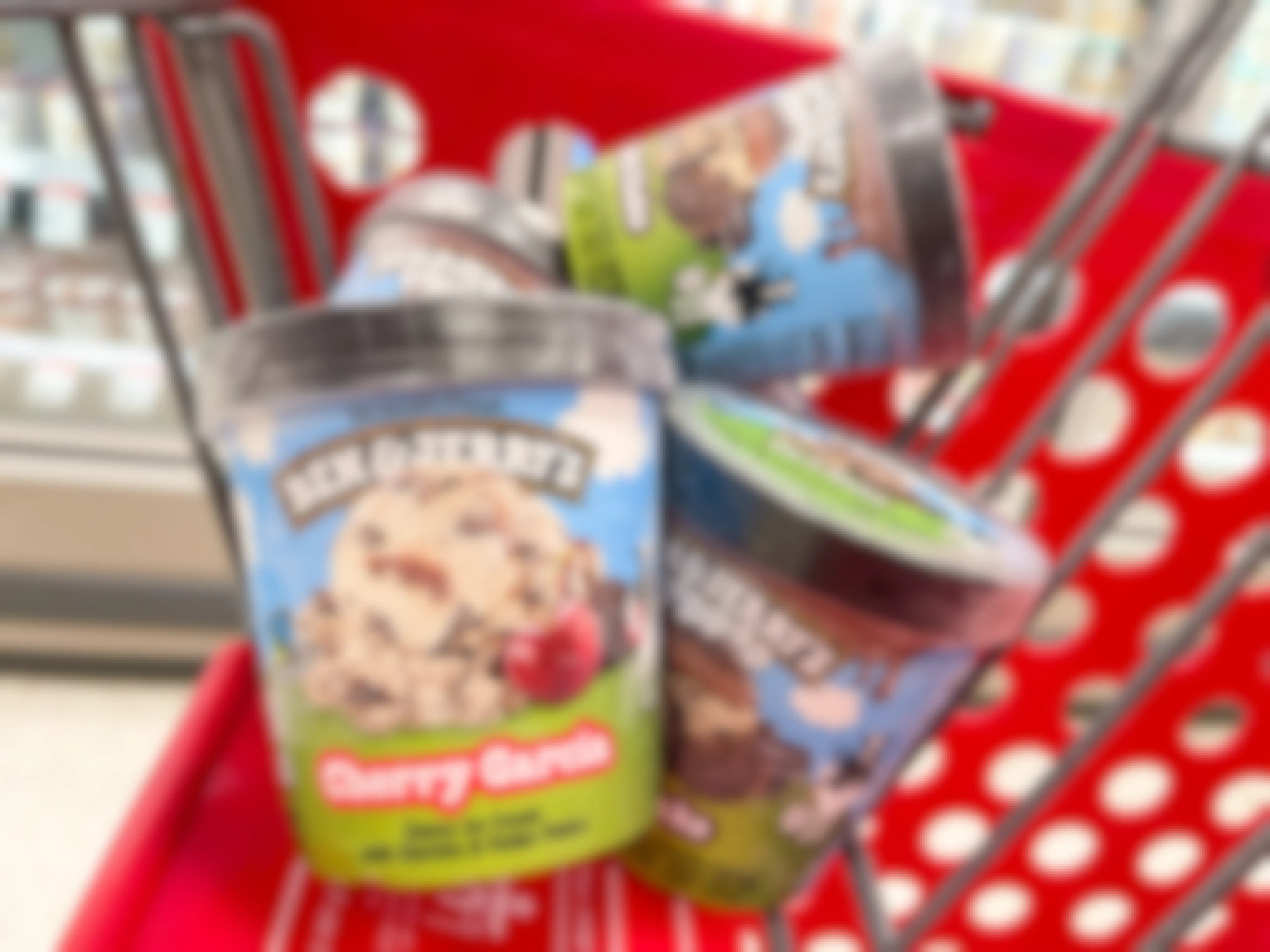 ben & jerrys ice cream in a target cart
