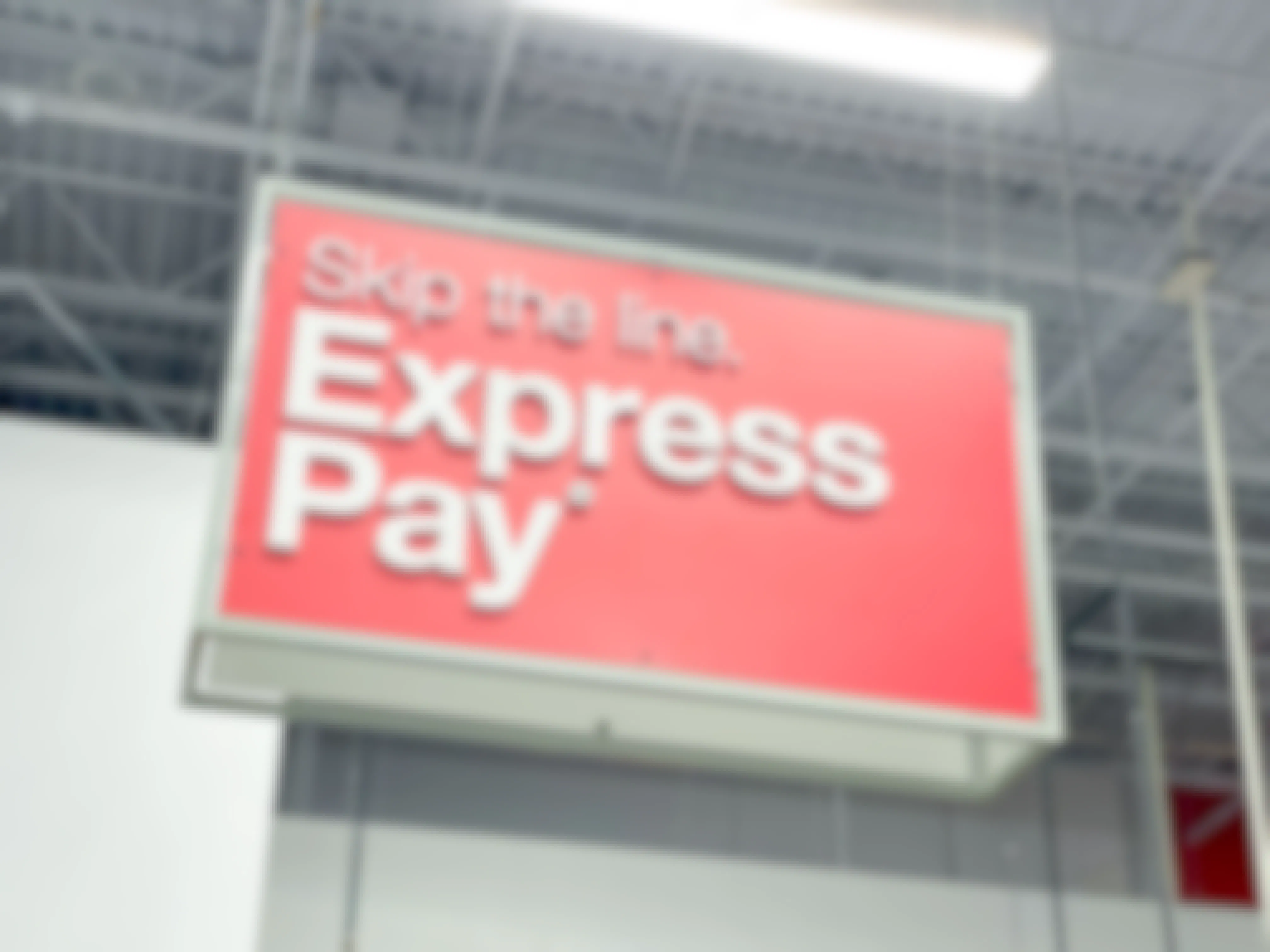 Express pay signage in red